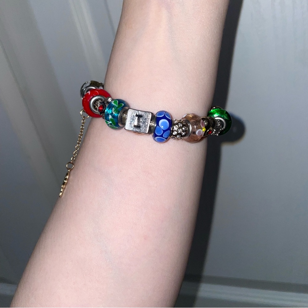 Pandora Style Silver Love Charm Bracelet - Picture 2 of 6